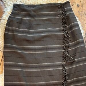 Ralph Lauren Brown Striped Pencil Skirt